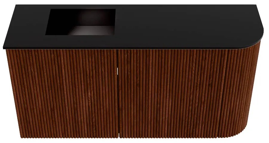 Mondiaz Joya 80cm toiletmeubel ronding rechts ruby met wastafel faye links 1 kraangat urban