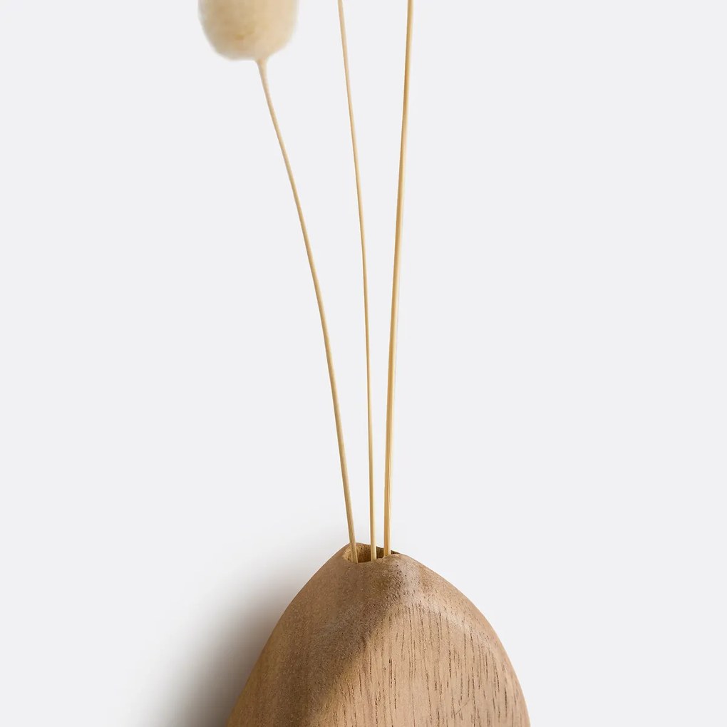 Decoratieve wandvaas, mangohout, hoogte 17cm, Nalya