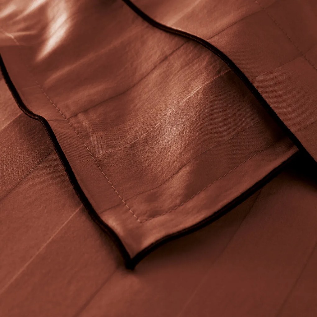 Dekbedovertrek in gewassen katoensatijn met 118 draden, streep Victor