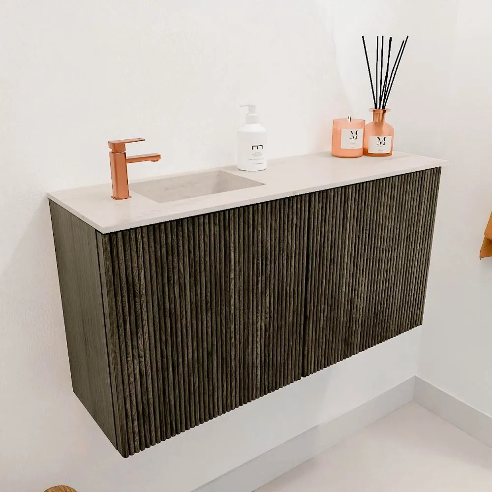 Mondiaz Joya DLux 80cm toiletmeubel shadow met wastafel faye links 1 kraangat meli