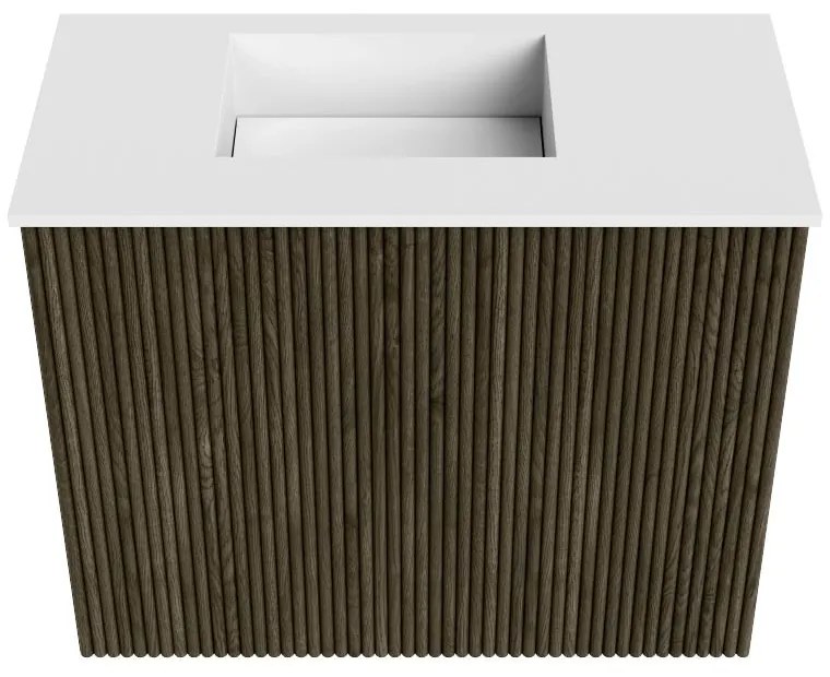 Mondiaz Joya 50cm toiletmeubel shadow met wastafel faye links 1 kraangat talc