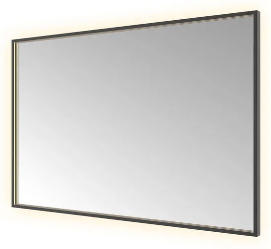Hotbath &MORE Spiegel directe en indirecte LED color changing spiegelverwarming dimbaar met afstandsbediening Geborsteld koper PVD SQU128MBP