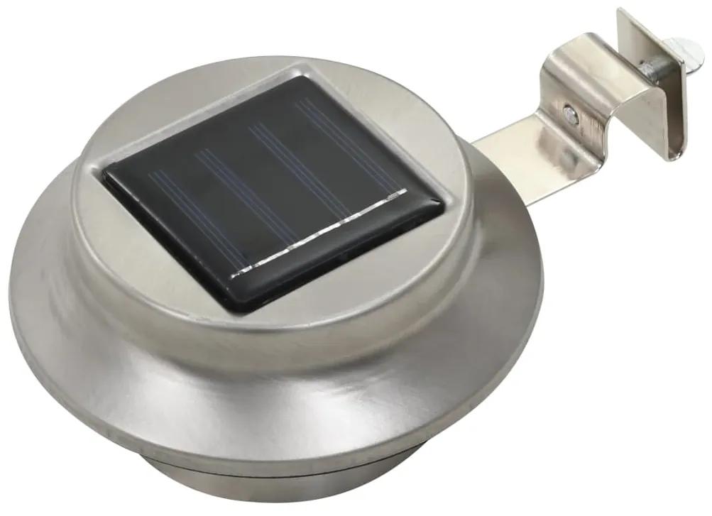 vidaXL LED-solarlampen rond 12 cm wit 6 st