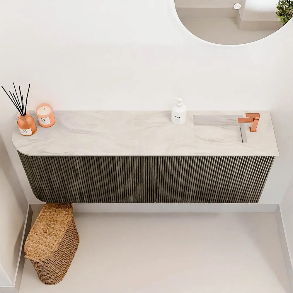 Mondiaz Joya DLux 110cm toiletmeubel ronding links shadow met wastafel faye rechts 1 kraangat ostra