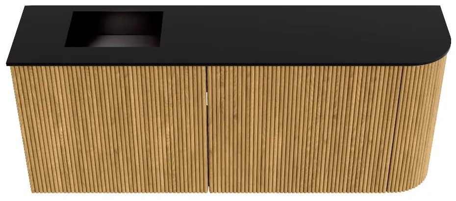 Mondiaz Joya 100cm toiletmeubel ronding rechts oak met wastafel faye links zonder kraangat urban