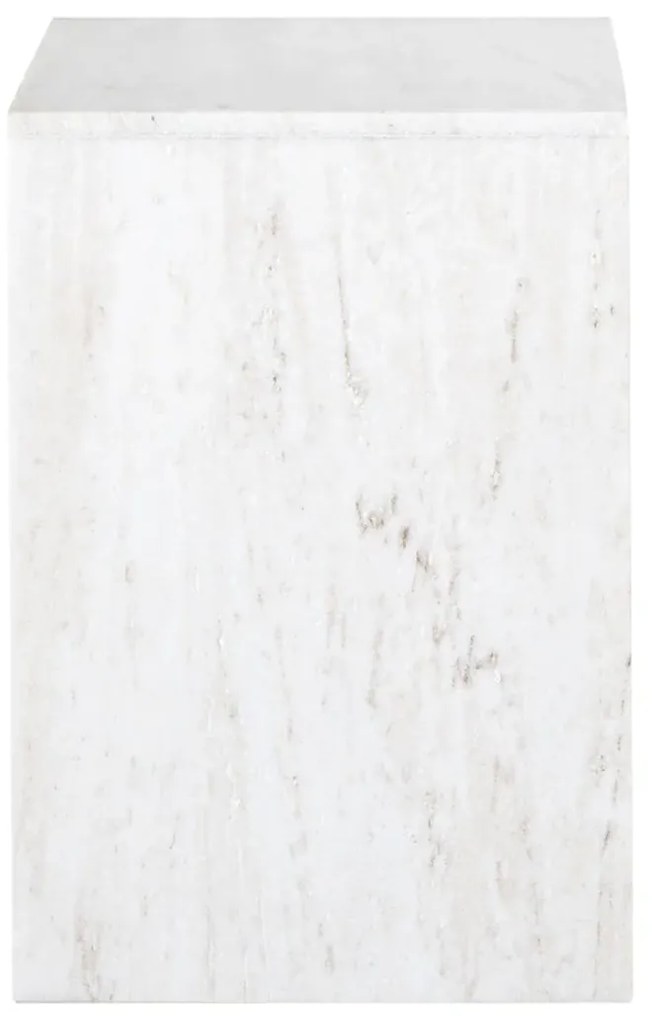 Richmond Interiors Moran Marmeren Nachtkastje Beige Wit - 35.5x35.5x51cm.