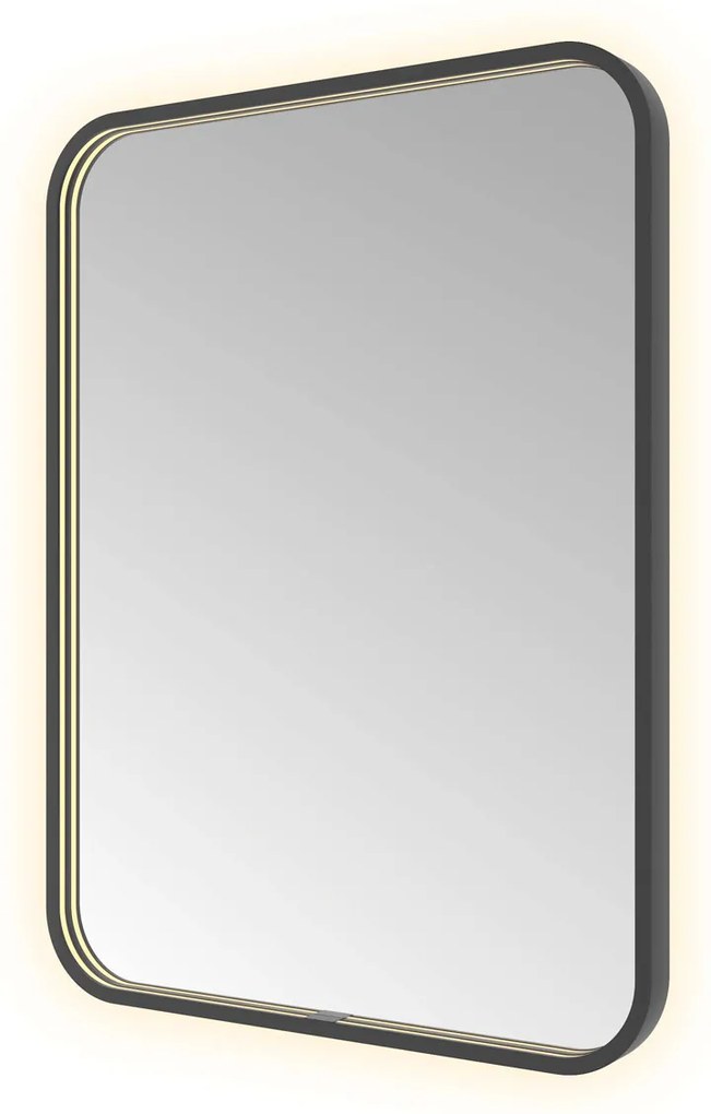 Hotbath &More Soft Square rechthoekige spiegel 60x80cm geborsteld zwart PVD
