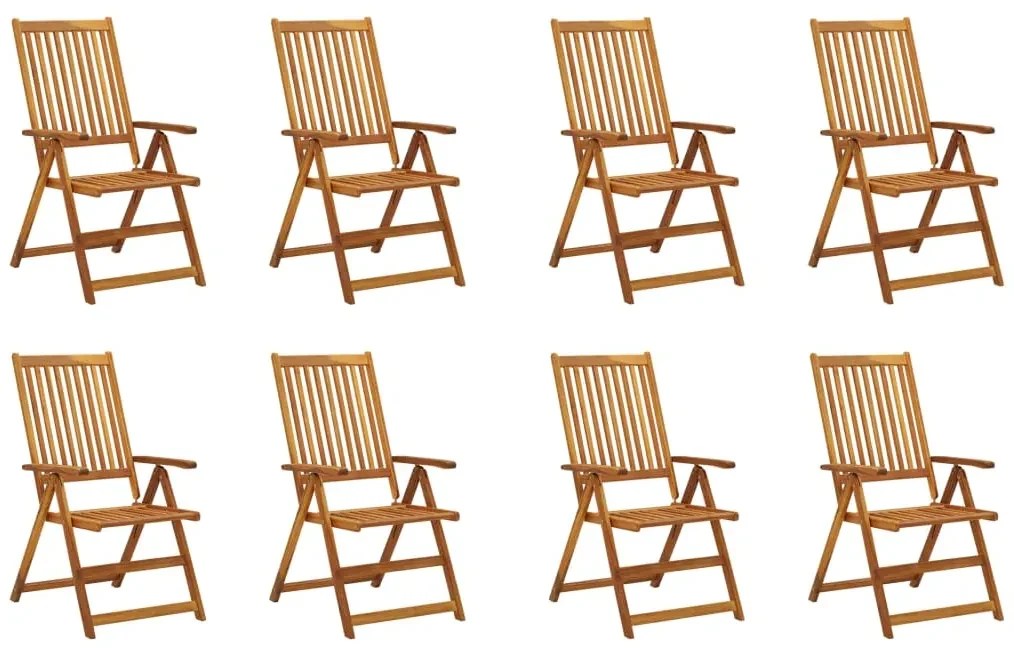 vidaXL Tuinstoelen 8 st inklapbaar met kussens massief acaciahout