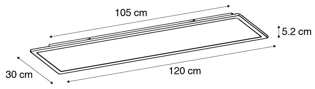 Modern LED paneel staal 120 cm incl. LED - Liv
