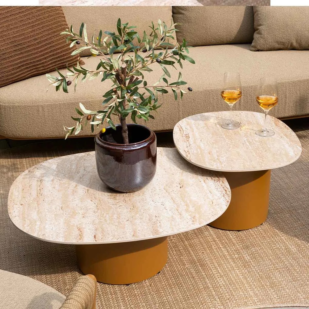 4 Seasons Sofie loungetafel 70x80x30 cm amber - ceramic
