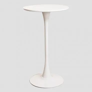 Ronde hoge tafel in MDF en metaal (Ø60 cm) Ivet Style Wit - Sklum