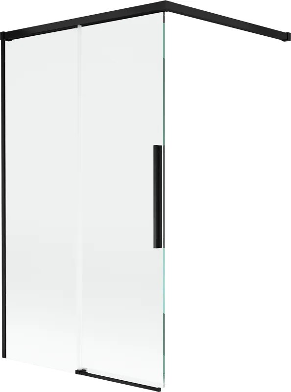 Mexen Rox badwand scherm 2-delige schuifbare 100 x 150 cm, transparant, zwart - 8C9-100-003-70-00