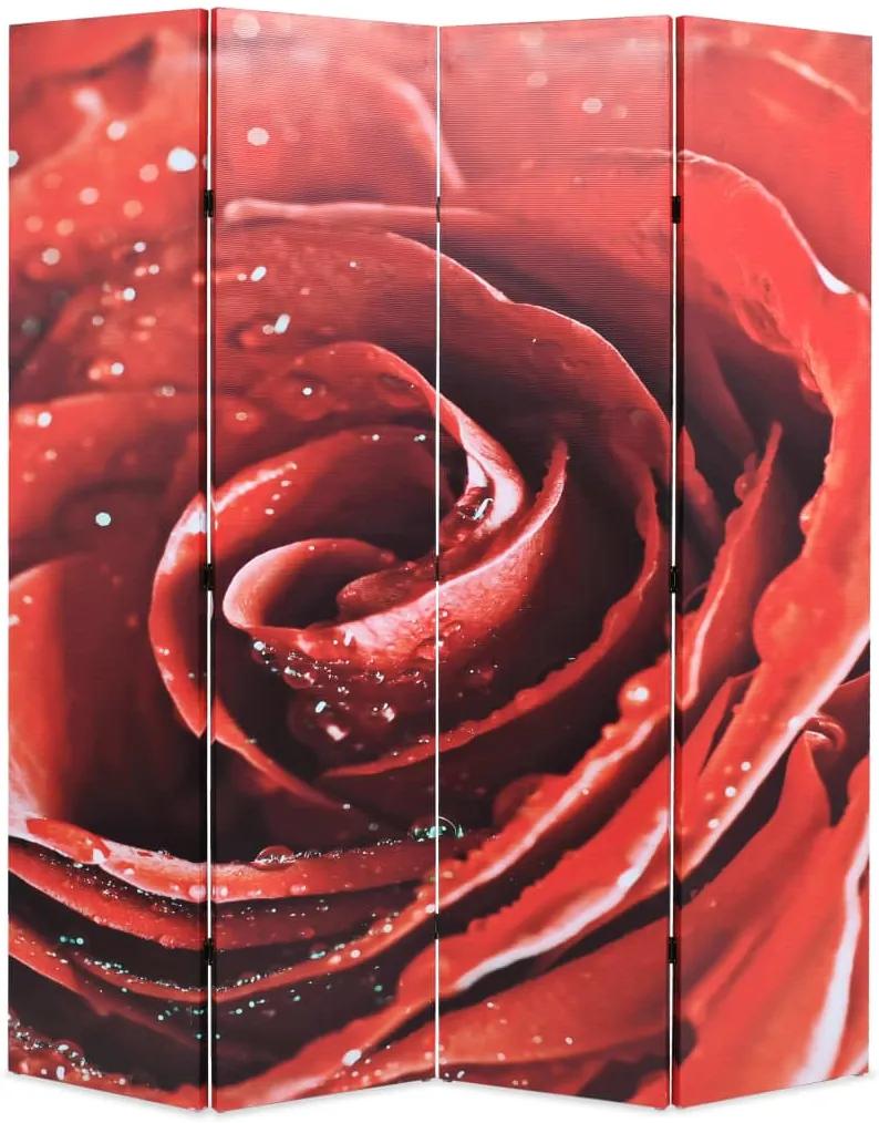Kamerscherm inklapbaar roos 160x170 cm rood