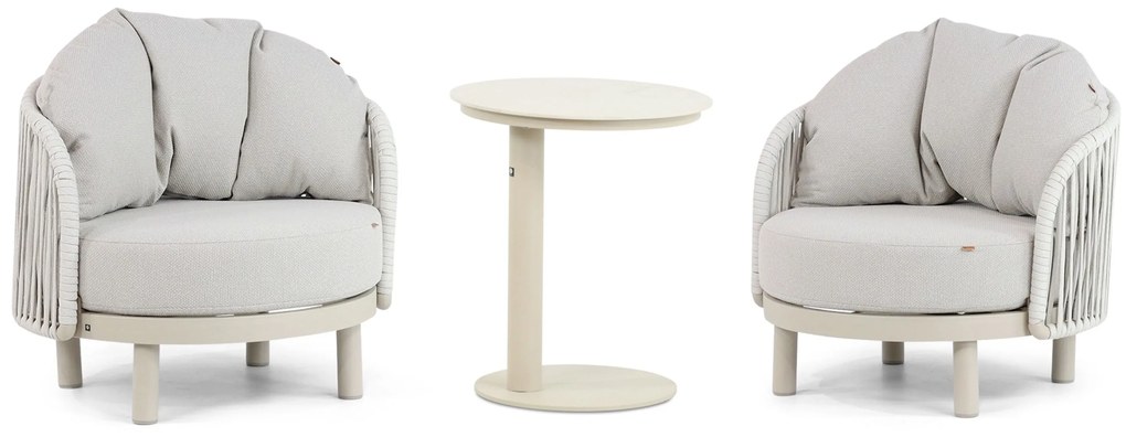 Bistroset 2 personen  Aluminium/rope Taupe Santika Furniture Santika