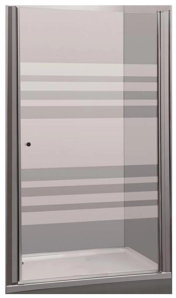 Douchedeur Allibert Priva 86-90x190 cm Zwaaibaar Gelijnde Glaswand Chroom