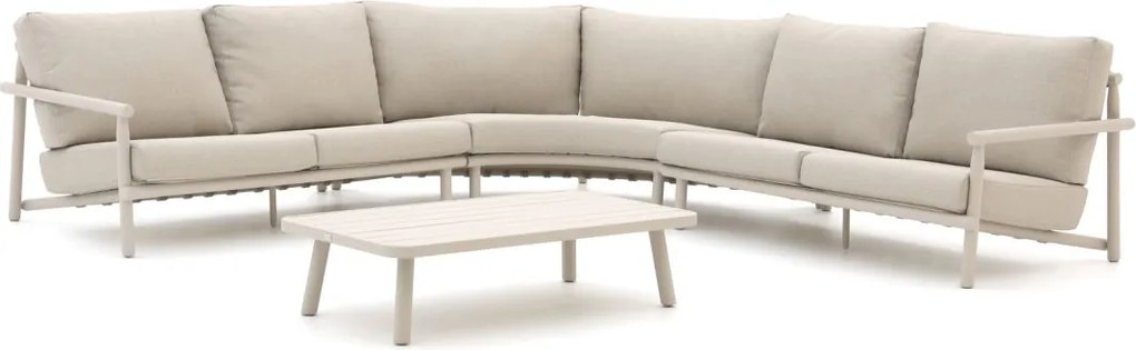 + 10% kassakorting | Hoek loungeset Bellagio  | 5 personen | Loungeset Beige | Hoekbank Aluminium | Kees Smit Tuinmeubelen
