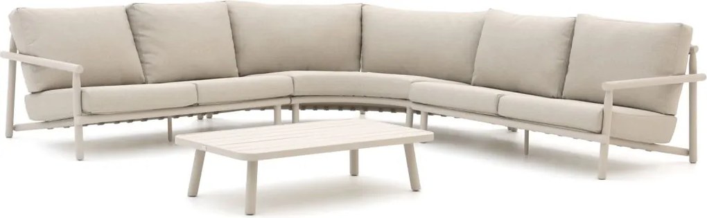 Hoek loungeset Bellagio  | 5 personen | Loungeset Beige | Hoekbank Aluminium | Kees Smit Tuinmeubelen