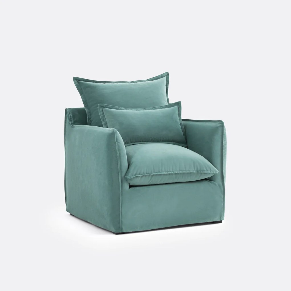 Fauteuil, afneembare hoes, fluweel, ODNA