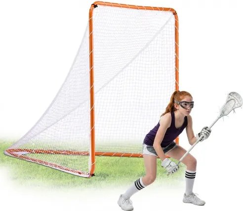 VEVOR Lacrosse Doel, 1,80 x 1,80 m lacrosse net, stalen frame lacrosse trainingsapparatuur voor in de achtertuin, draagbaar lacrosse doel met draagtas, snel en eenvoudig op te zetten, perfect voor training