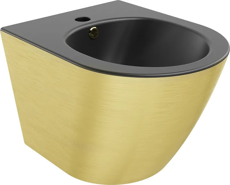 Mexen Lena bidet hangend, zwart mat/gouden lijn patroon - 35224877