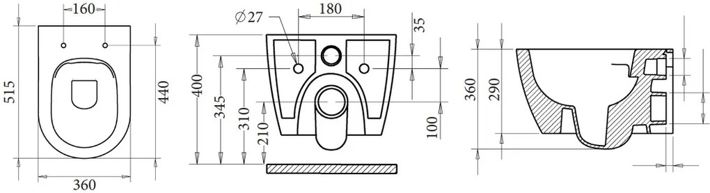 Sanicare Rondo randloos toilet wit glans met bidetsproeier- en kraan