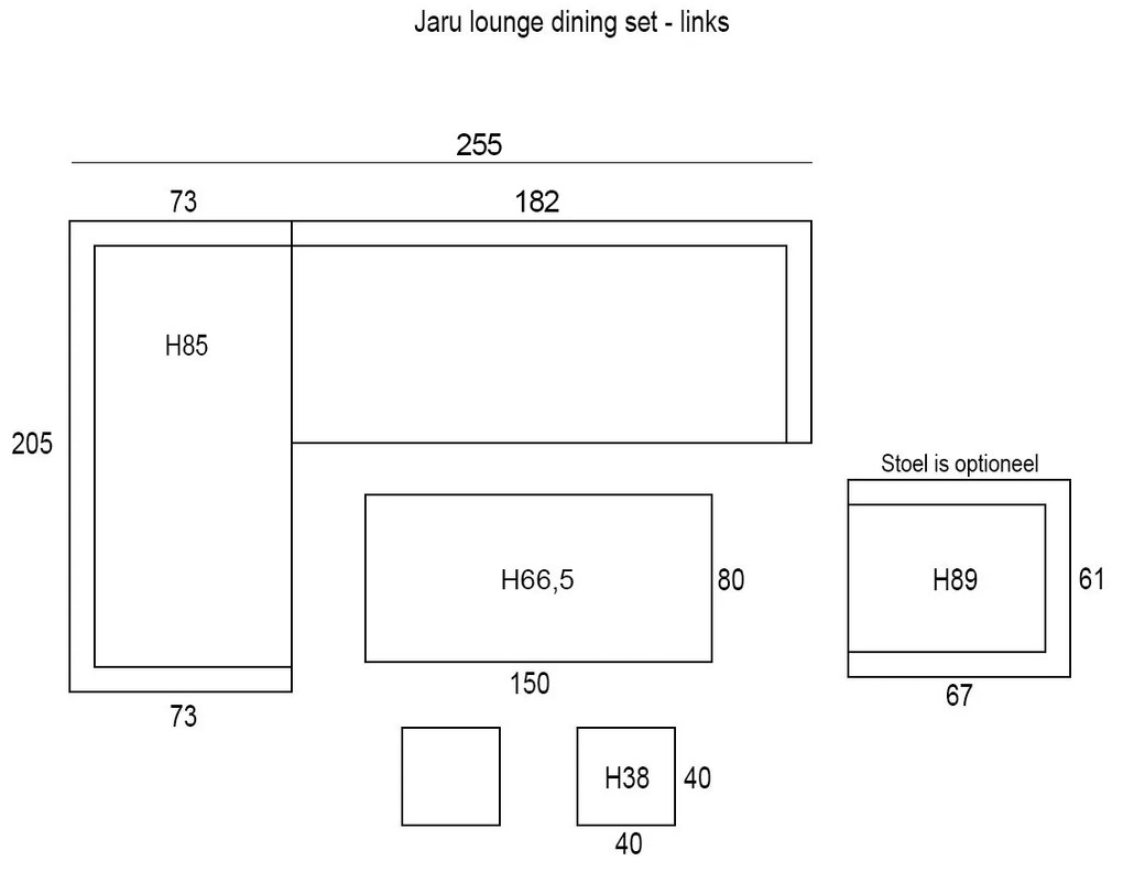 Garden Impressions Jaru lounge dining set - extra luxe kussens