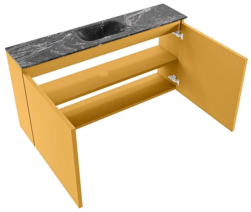 Mondiaz Ture DLux toiletmeubel 100cm ocher met wastafel lava midden met kraangat