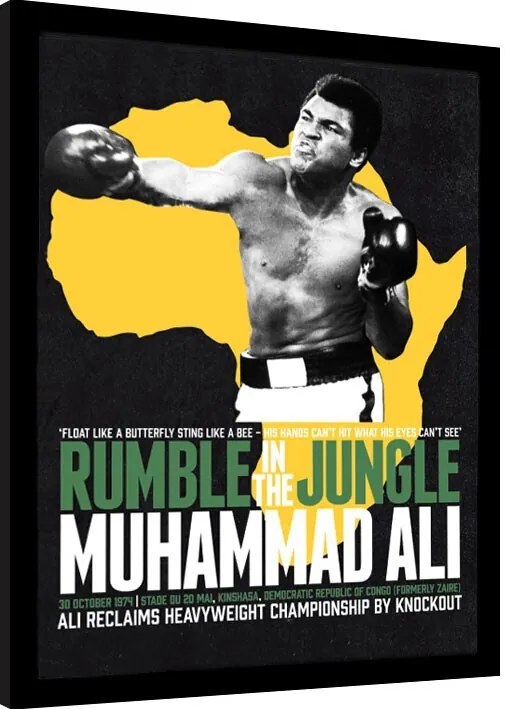 Ingelijste poster Muhammad Ali - Rumble in the Jungle