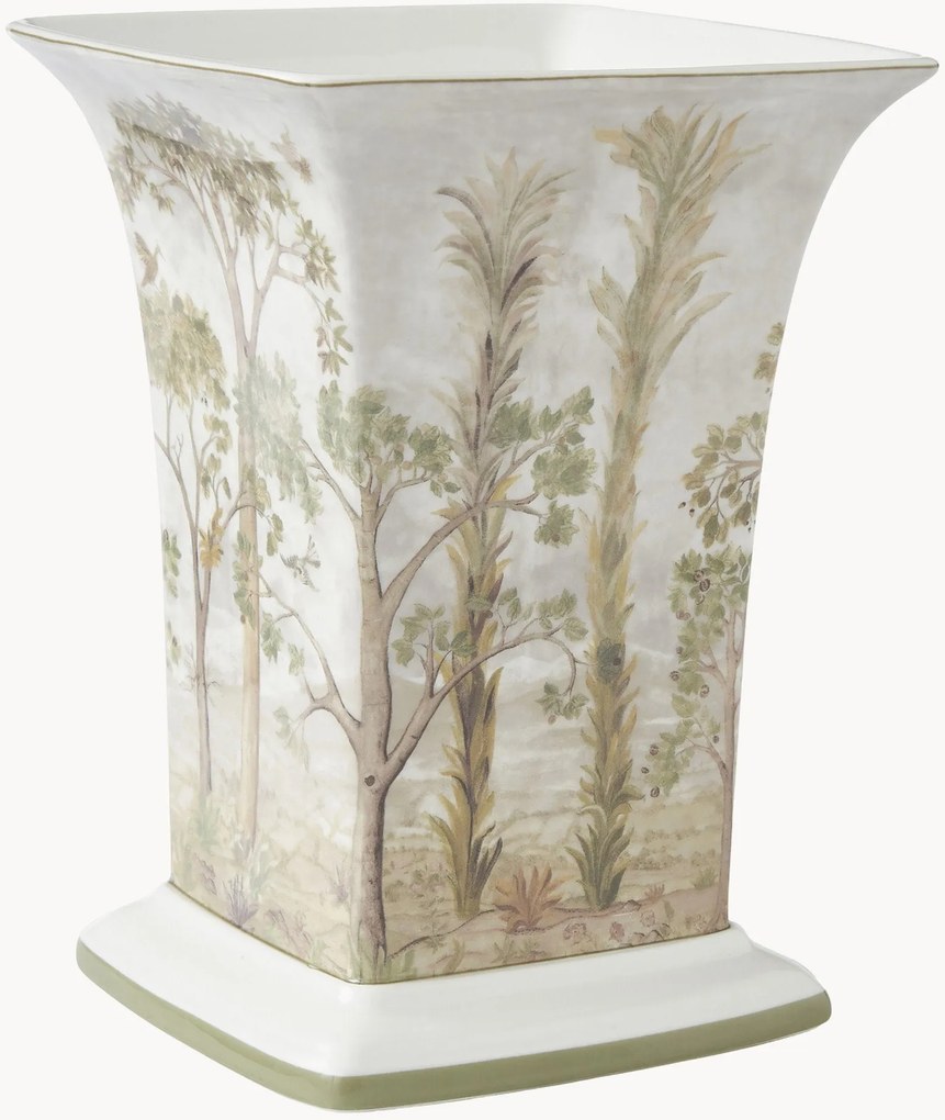Vierkante vaas Tall Trees van porselein, H 16 cm