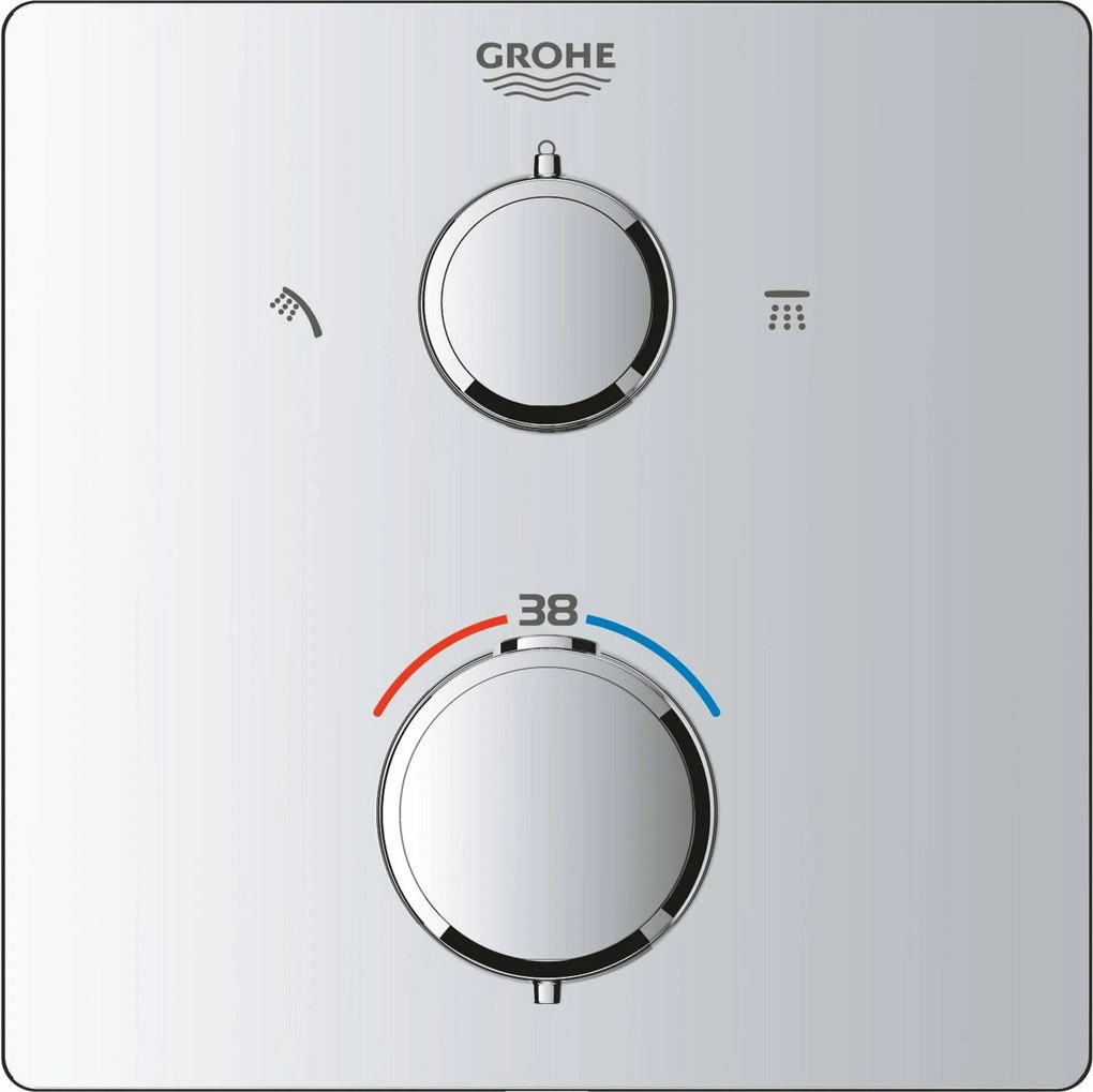 Grohe Precision 310 Mono inbouw regendoucheset met 2 straalsoorten vierkant Ø31cm chroom