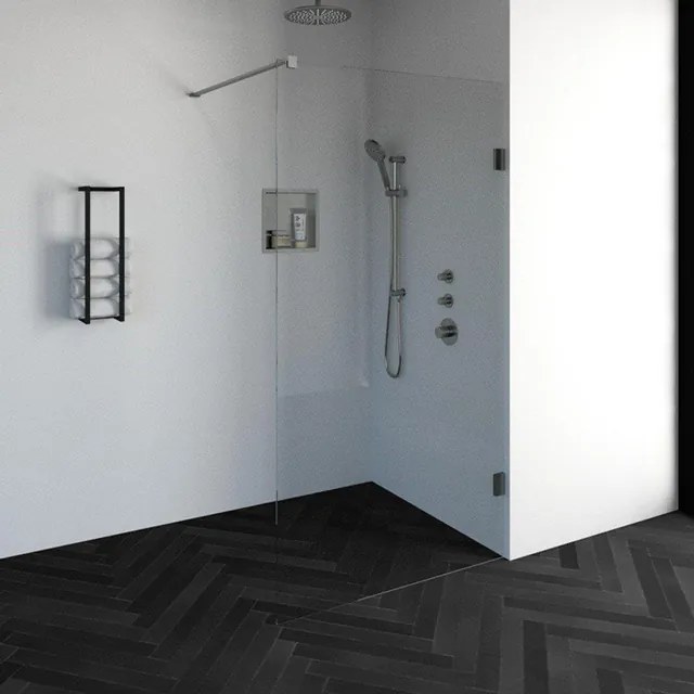 BRAUER Void inloopdouche helder glas 110x200 incl. glascoating PVD RVS-kleurig geborsteld GS-VOI1H110200NG