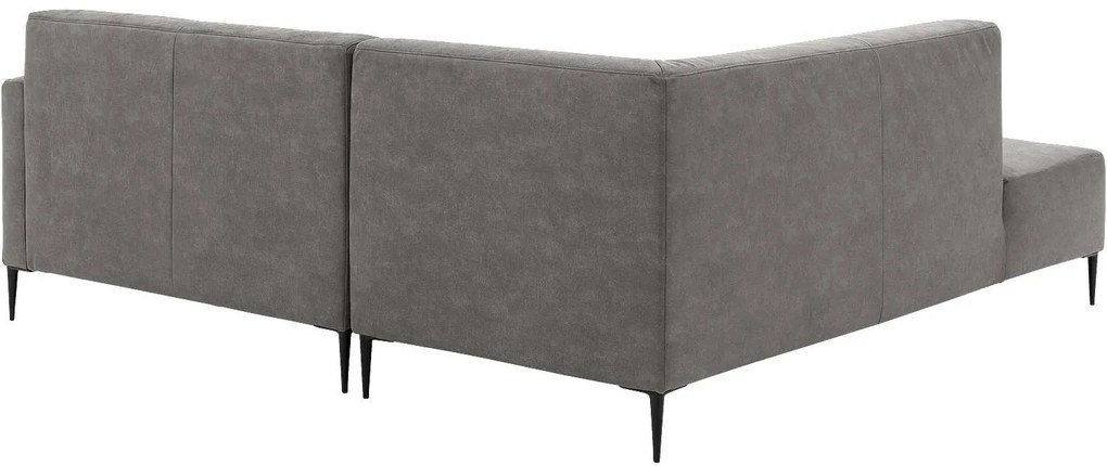 Goossens  Key West grijs, micro leer, 2-zits, modern design met ligelement links