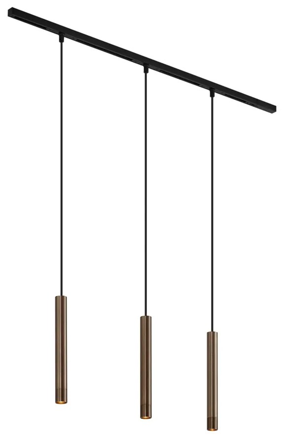 Modern railsysteem met 3 hanglampen brons 1-fase - Slimline Keno G9 Binnenverlichting Lamp