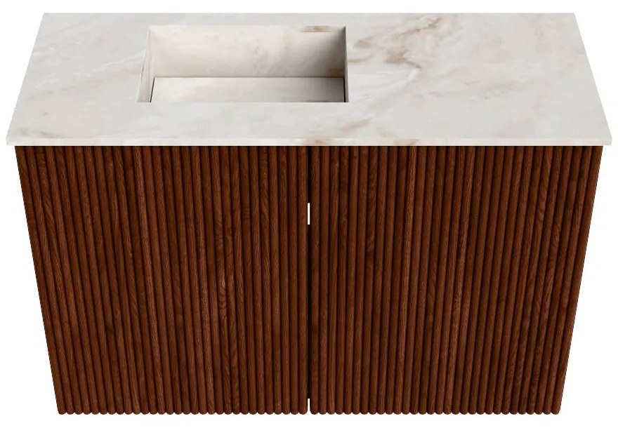 Mondiaz Joya DLux 60cm toiletmeubel ruby met wastafel faye links zonder kraangat frappe