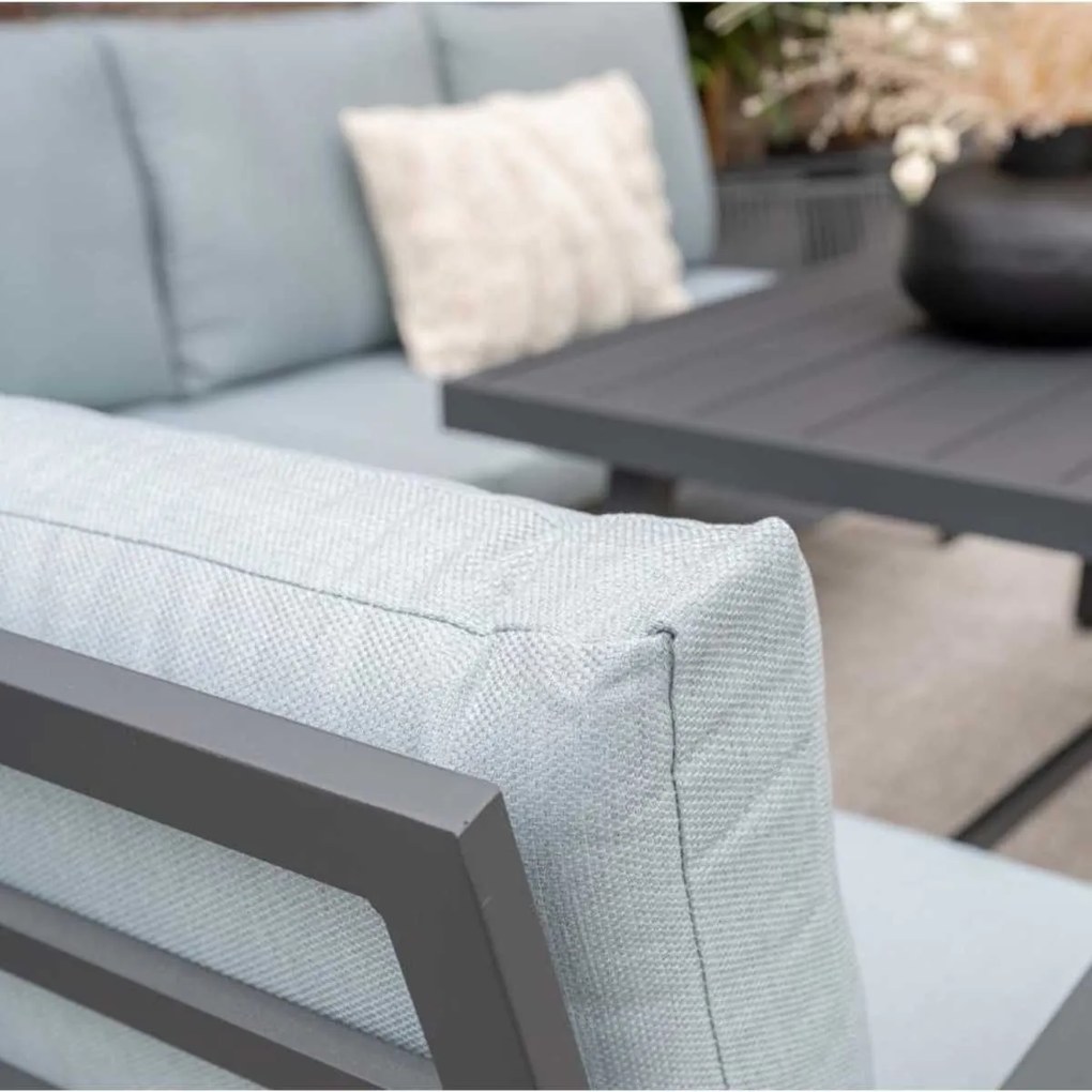 Garden Impressions Brendon lounge dining set 4-delig links - mint grijs