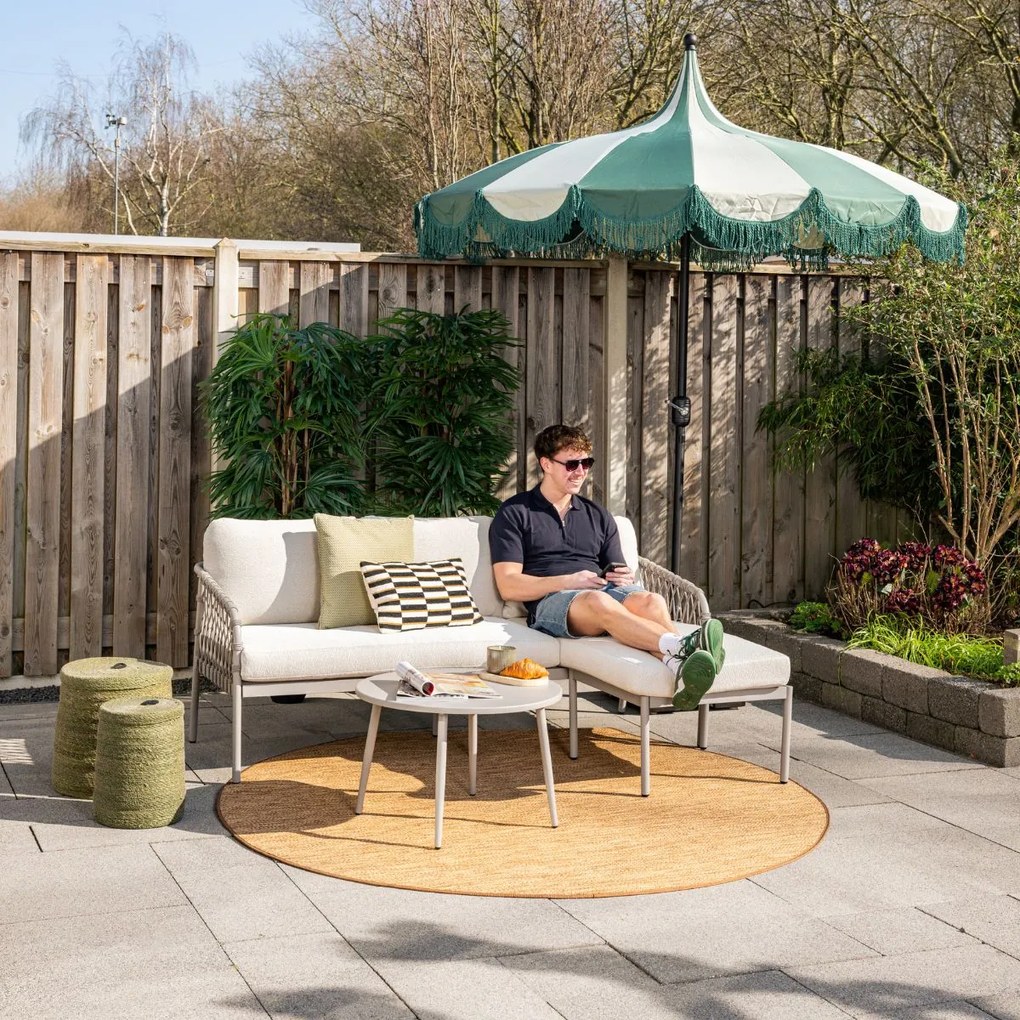 Novi Bente loungeset 3-delig chaise longue - zand