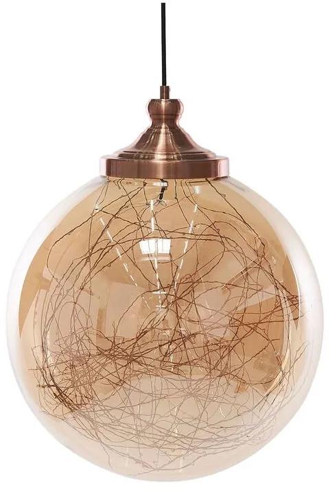Hanglamp glas koper BENI L Beliani