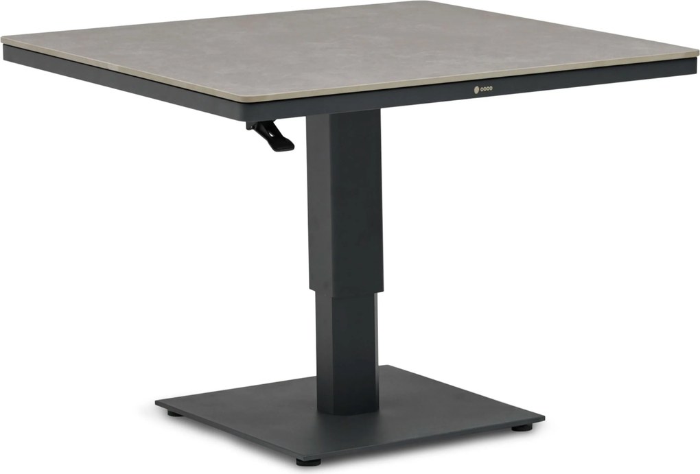 Tuintafel vierkant  90 x 90 cm  Grijs   Tivano in hoogte verstelbare