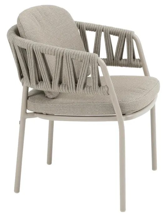 Taste by 4 Seasons Calma tuinset latte met Estate tafel 240 cm teak Tuinstoel   taupe weerbestendig