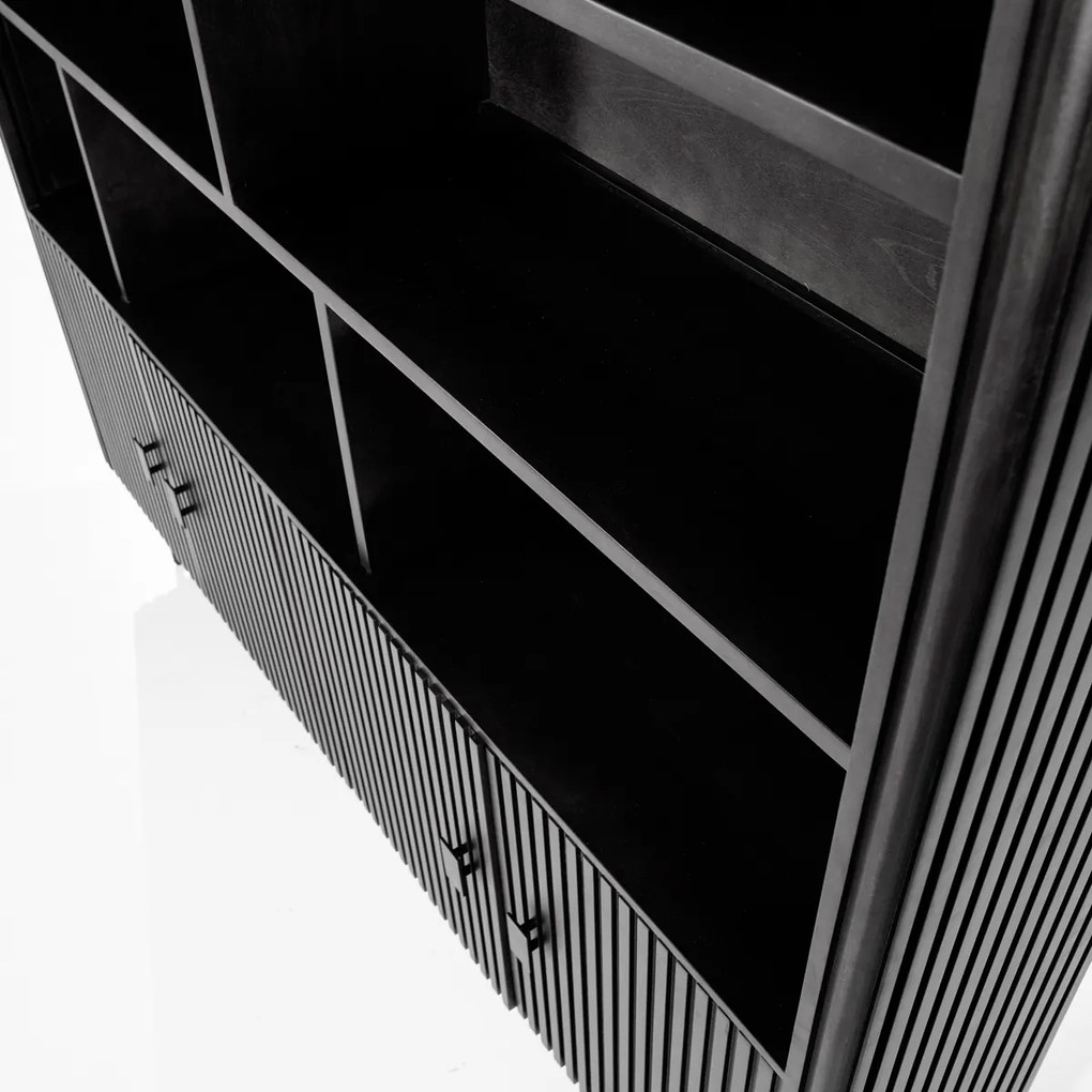 Zwarte Kast Met Open Vakken - 200x43x187cm.