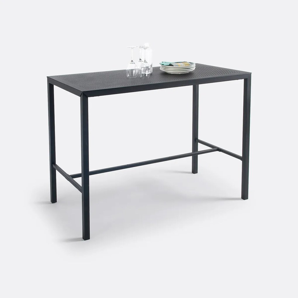 Hoge eettafel in geperforeerd staal metaal, Choe