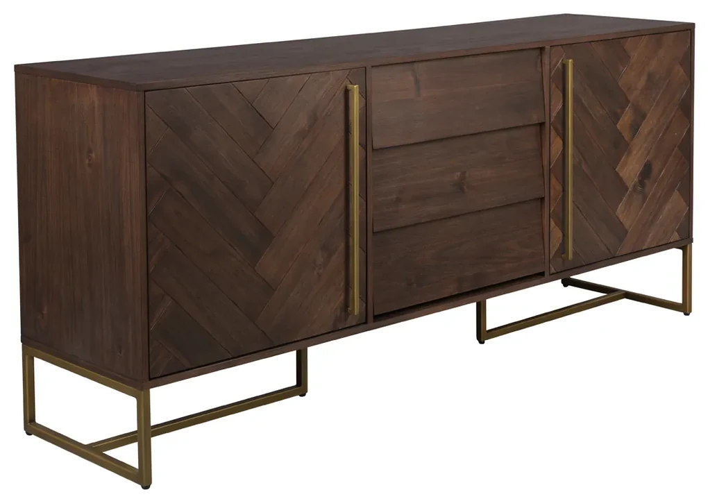 Dutchbone Class Dressoir Visgraat En Messing - 180x45x80cm.