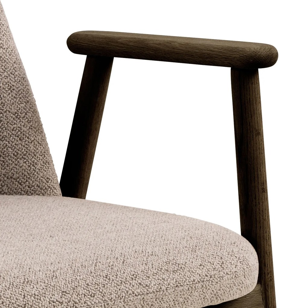 RODERIC Beige Latte (stof Monza 60) / frame gerookt gelakt eiken - HOUTEN STOEL VOOR WOONKAMER, EETKAMER, KEUKEN RETRO