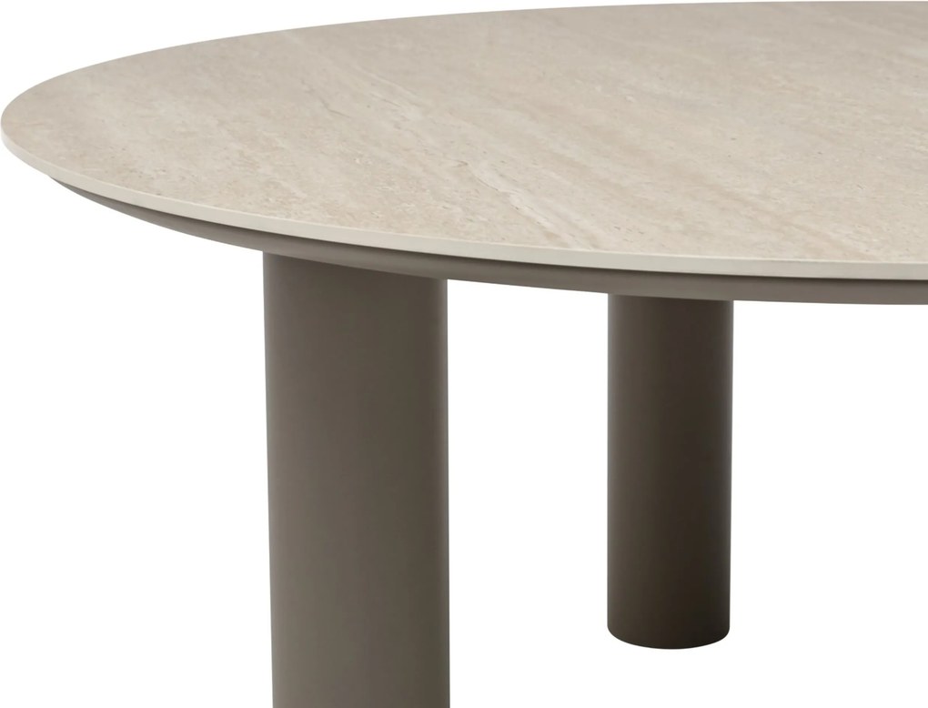 Dining Tuintafel rond 158 cm Taupe Trino