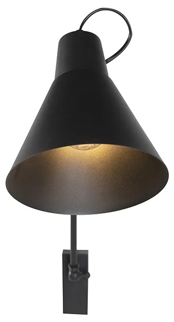 Design wandlamp zwart verstelbaar - Luna