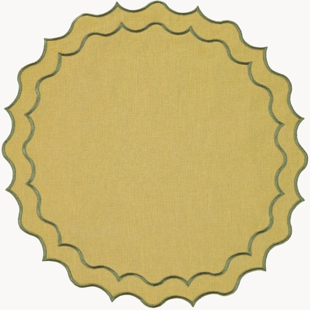 Placemat Navy met geborduurde rand