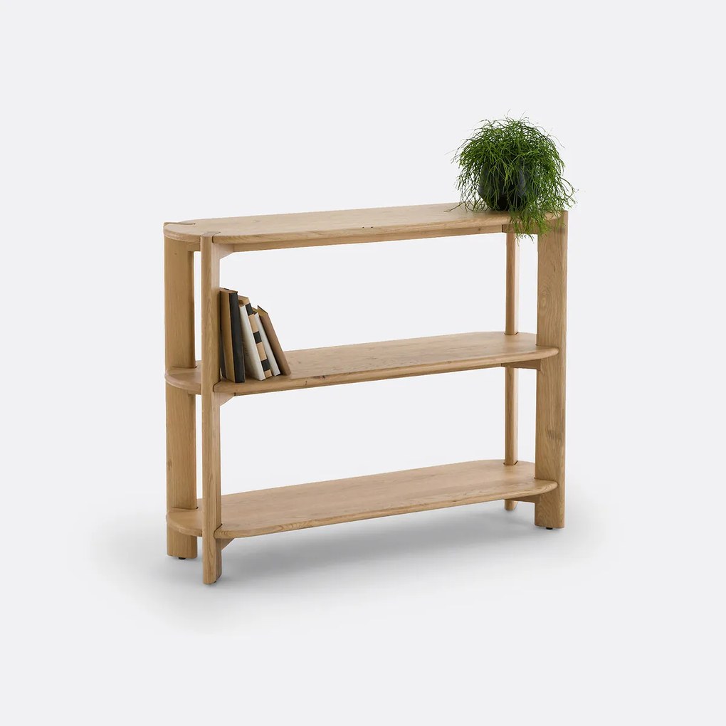 Console met 3 planken, massief eiken, ELMO