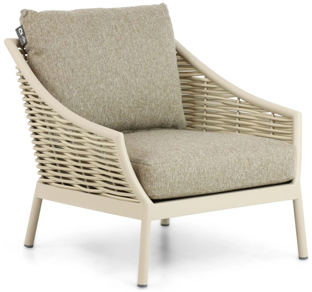 Stoel en Bank Loungeset 5 personen Aluminium/Wicker Taupe Apple Bee Milou