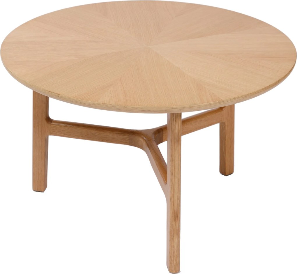 Mazzoni BELLUNO Naturel Essen - HOUTEN SALONTAFEL Ø65 cm ROND MODERN CLASSIC