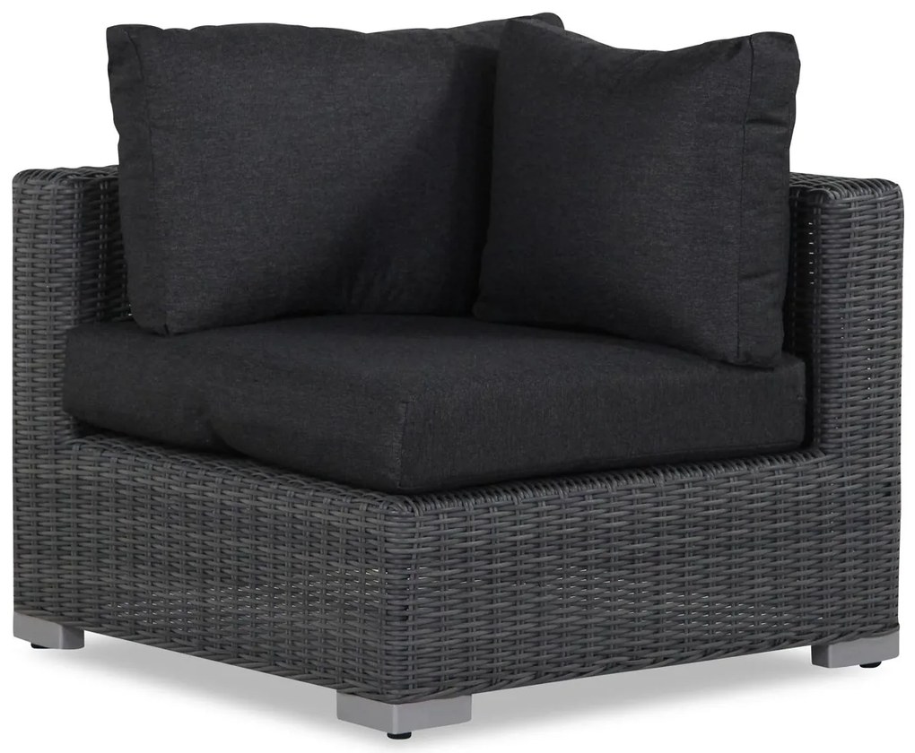 Hoek loungeset  Wicker Zwart 5 personen Garden Collections Toronto